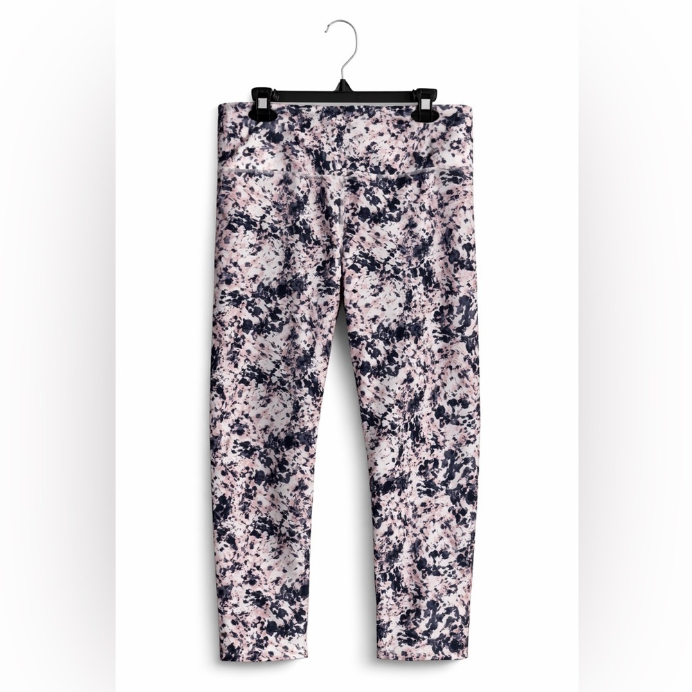 Balance Collection Capri Leggings High Waist Tie Dye Pink Black Large